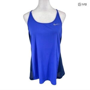 NIKE Dri-Fit Miller Athletic Racerback Tank Top in Blue Swoosh - Size XL